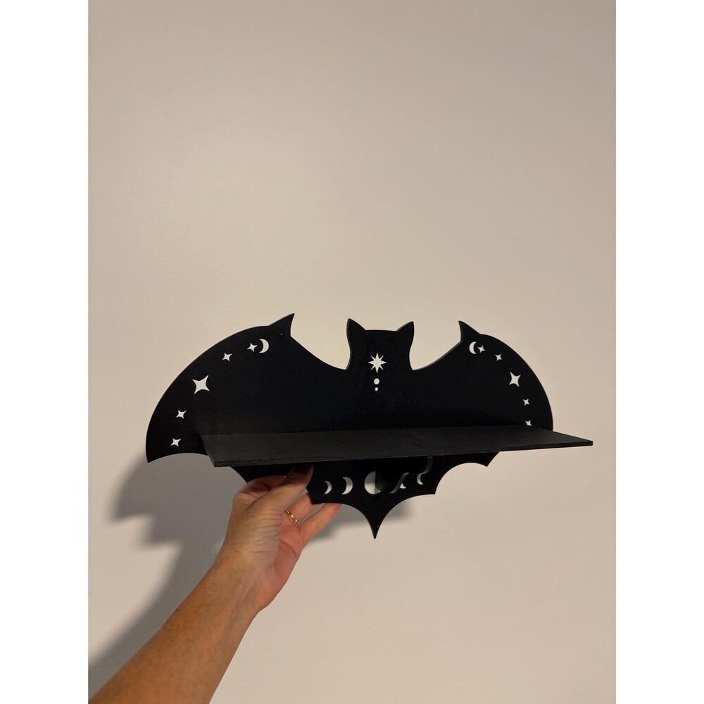Gothic Bat Crystal Shelf — 16x8” | Witchy Crystal Display | Protection & Spiritu - Picture 7 of 7